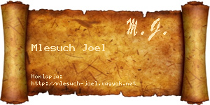 Mlesuch Joel névjegykártya